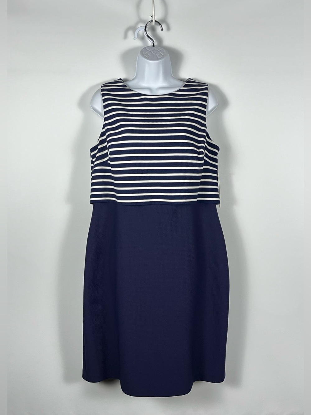 Eliza J Sleeveless Nautical Top Overlay Sheath Dress Size 14 New With‎ Tags!